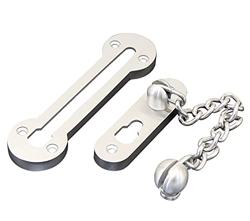 Lot de 6 chaînes de verrouillage pour porte - Antivol - Verrouillage de ventilation de fenêtre - Sécurité enfant - Entrebâilleur de porte universel - En acier inoxydable