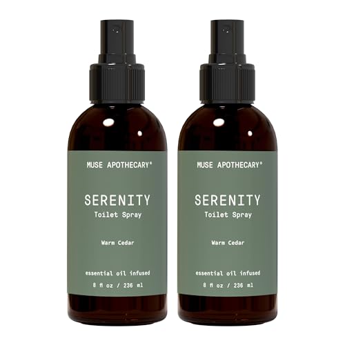 Muse Apothecary Flush Ritual - Botanical Collection - Aromatic &amp; Refreshing Toilet Spray, Use Before You Go, Infused with Natural Aromatherapy Essential Oils - 8 oz, Warm Cedar, 2 Pack