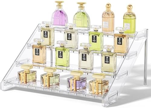 Delamu Perfume Organizer, 12.4 Inch Cologne Organizer for Men, 4 ...