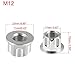 Motoforti 6pcs Titanium Alloy M12 Pitch 1.25mm Flange Bolt Nut for Bicycle Motorcycle Motor Bike Rear Wheel Axle Sprocket Car Modification Silver Tone
