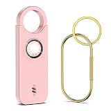 Brifit Schrillalarm für Frauen, Selbstverteidigung Taschenalarm 135dB Sirene, USB Aufladbar Persönlicher Alarm mit Stroboskop LED Blitzlicht-Signal, Extra Fenster-Türalarm für Home Security (Rosa)