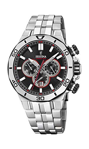 Festina Reloj Modelo F20448 4 De La Colección Chrono Sport, Caja De 44 Mm Negro Con Correa De Acero Para Caballero Festina Reloj Modelo F20448 4 De La Colección Chrono Sport, Caja De 44 Mm Negro Con Correa De Acero Para Caballero
