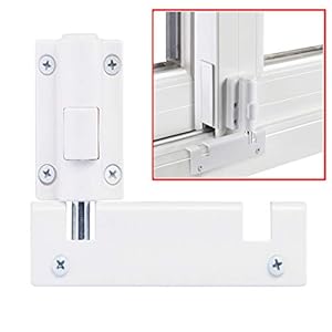 HauSun Patio Sliding Door Security Foot Lock Kick Lock, Fits on Top Rail-Childproof patio Door guardian-or Bottom Rail-Foot Operated-Keep Your Family Safe and Secure(1 Pack,White)