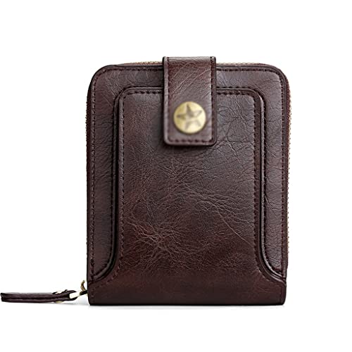 LOKAXXZU Billetera Masculina con Cremallera Corta monedera de Monedas de Bolso combinación de la Billetera para Hombres (b