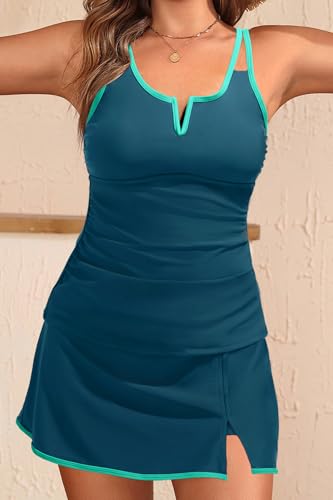 Tempt Me Women Tankini Swimsuits with Skirt - Two Piece Bathing Suits with Pockets Tummy Control V-Wire Swimwear 20253