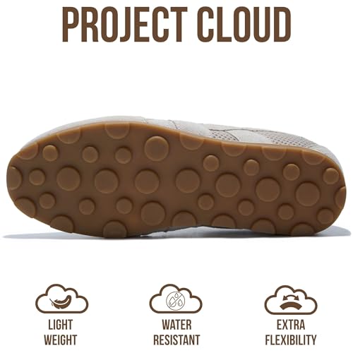 Image of Project Cloud Leather Barefoot Shoes Women - Memory Foam Lace-Up Womens Sneakers - Lightweight & Non Slip Womens Shoes Casual - All-Day Women's Fashion Sneakers for 2026