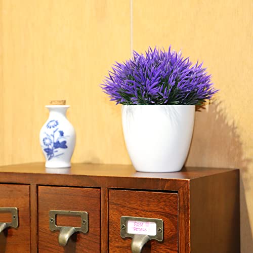 2 Pack Potted Faux Plants, Artificial Purple Grass Plant Pot Ornament, Lavender, For Indoor Home Office Decor Bedroom And Bathroom (Purple) #TOP4