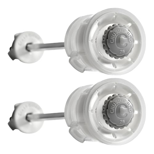 Crushgrind Keramikmahlwerk für Salz-, Pfeffer- oder Gewürzmühlen zum Selbermachen mit einstellbarer Mahlgradeinstellung (195mm, 2er Pack)