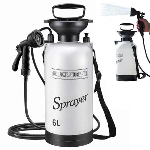 Ducha portátil para camping, ducha portátil de 6L con cabezal rociador de 10 modos y manguera de 9.84 pies para jardín, picnic, senderismo, playa y limpieza de autos. miniatura 5