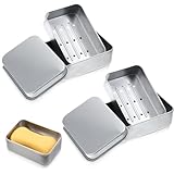 Piriuuo 2 Pcs Travel Soap Container, Bar Soap Case Metal Bar Soaps Holder Portable Travel Soaps Box Leak Proof Soapdish with Lid Aluminum Tin Jar Containers for Camping Home Bathroom Storage