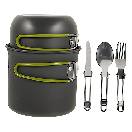 NAMOARLY Camping Pots Cookware Portable 2-Piece Pot Set Aluminum Camping Cookware Compact for Hiking RVing