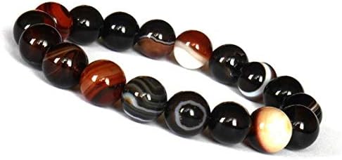 AAA++ Rare Quality Black Brown Sardonyx Bracelet, Agate Bracelet, 10mm Agate Eye, Agate Stone, Sardonyx Jewelry, Mens Beaded Agate Bracelet, Women Agate 10mm Code- WAR878
