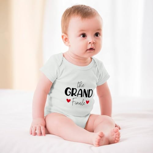 The Grand Finale Last Child Pregnancy Announcement Baby Clothes Short Sleeve Baby Boys Bodysuits3