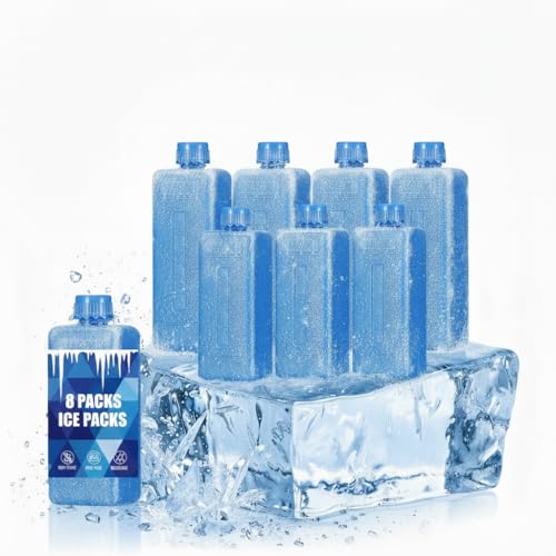 Sacs isothermes portables avec packs de glace : 8 blocs réfrigérants multifonctions