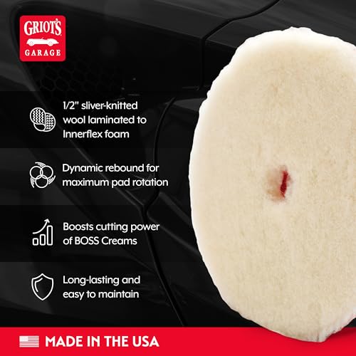 Griot's Garage BOSS Knitted Wool Pads for Car Detailing, Polishing and Paint Correction, Buffing Pads Compatible with BOSS Creams, 6.5”, Set of 2 by Griot's Garage - Image 3