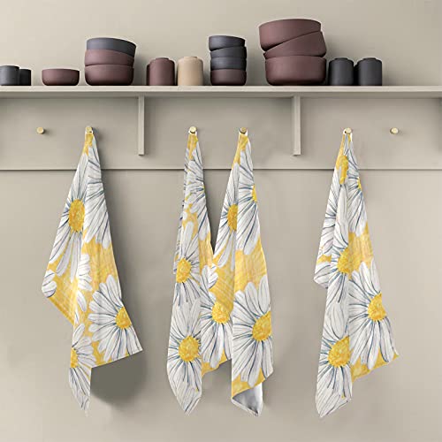 Susiyo G265522775P598C638S1305 Kitchen Dish Towels, Watercolor Floral Daisy Flowers Kitchen Towels Set Of 4 Super Soft Absorbent Dish Towels Set Microfiber Polyester Kitchen Dish Cloths Decorative Tea Towels thumb #3