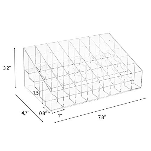 Image of Hedume 2 Pack Lipstick & Makeup Organizer, 40 Slot Acrylic Cosmetic Display Case for Lipstick, Brushes, Bottles