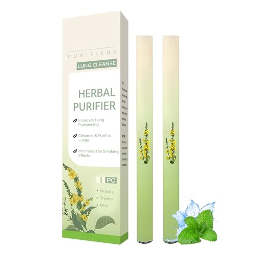 Lungenreinigung 2 Stück Herbal Purifier Natürlich Inhaler Stick für Breathing Ease Mullein Kräuter-Lungenreiniger Upgraded Herbals Diffuser Pen Botanical Atemwegsunterstützung Stift Sanft Formel