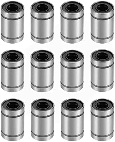 HiPicco Linear Ball Bearings, LM6UU 6mm Linear Motion Bushing Double Side Rubber Sealed Rod Liner Shaft Parts for CNC Machine 3D Printer 12 Pack