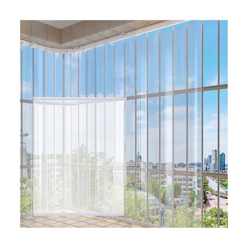 Wasserdichte PVC Rollläden,Transparente Rollo,Seitenzug-Rollo,Winddichter Vorhang aus Kunststoff,Wetterfest,für Outdoor-Balkon-Terrassen-Tür,Wärmeisoliert，Breite x Höhe(W80*H100cm/W31.49*H39.37in)