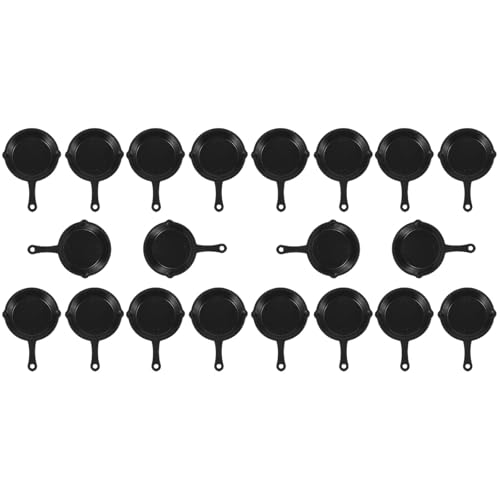 SEWACC 20pcs Dollhouse Kitchen Accessories Dollhouse Plastic Cooking Pot Ornament Mini Frying Pans Miniture Skillet Kitchen Cookware Micro Scene Role Play Party Decoration