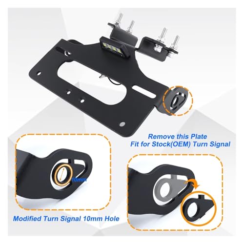 Plaque d'immatriculation MT07 support sans bavette encombrante arrière - 6