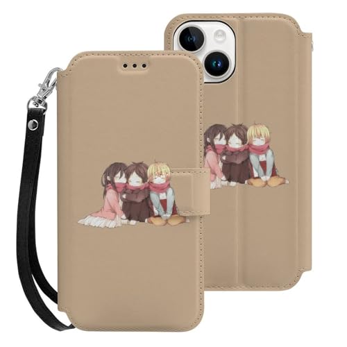 進撃の巨人 iPhone15用ケース 手帳型 財布型 スマホケース カード収納 PUレザー おしゃれ アイフォン15用ケース 全面保護 マグネット式 耐衝撃 脱着簡単