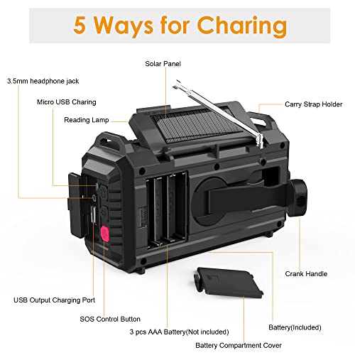 DAB/DAB+/UKW Digitalradio mit Eingebaute 5000mAh Akku Solar Radio Notfallradio mit USB Handyladefunktion Camping Radio… - Image 3