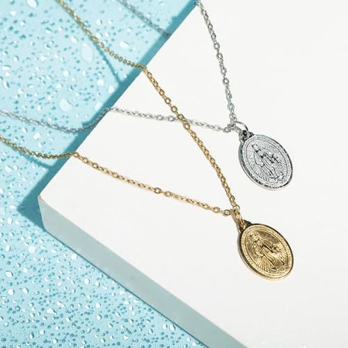 Miraculous Medal - Virgin Mary Necklace - Catholic Family Owned Brand - Made in USA - Stainless Steel Chain - Tarnish Free Gold Jewelry - Necklaces for Women3