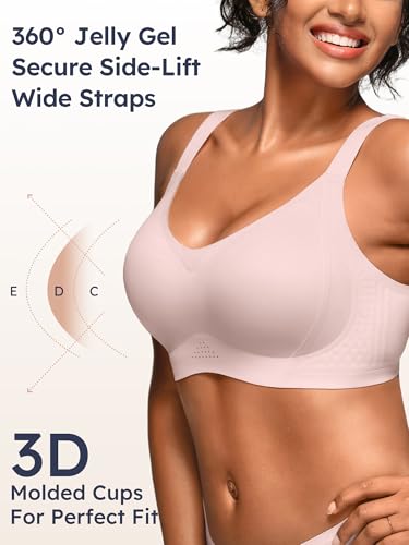 Image of Seamless Supportive Bras for Women No Underwire - M-4XL Jelly Bra | Wireless Full Coverage Bralette, Plus Size, Comfortable T-Shirt Bra for Older, Lightly Padded, Buttery Soft
