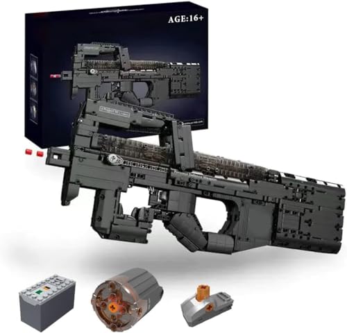 Technic Gun Building Blocks, 1644 Pieces P90 Submachine Gun Build...