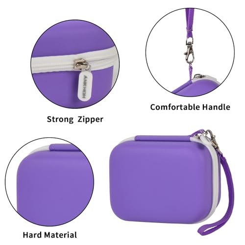 Image of ANKHOH Label Maker Case for Memoking T02 / for Phomemo M02 / M02S / M02 Pro / Q30S / for Nelko PM230 / for Anycash /for Ponek Mini Pocket Printer, Portable Sticker Paper Storage Holder - Box Only (Purple)