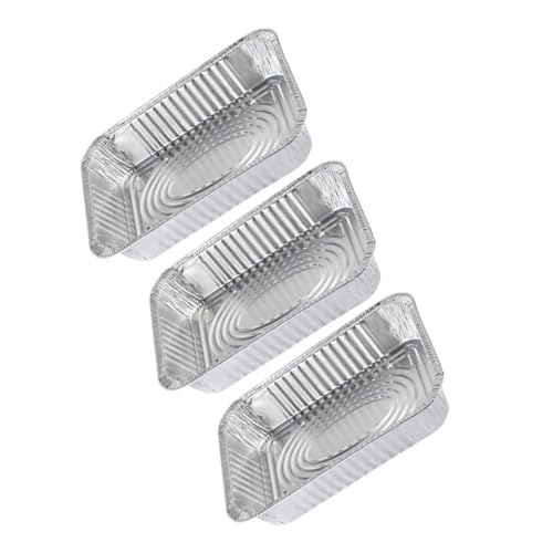 QUMIIRITY 3個 使い捨てアルミホイルバーベキュートレイ 蓋付き 耐高温調理 食品保存用ロースターパン ピクニックやパーティーの食材持ち運び