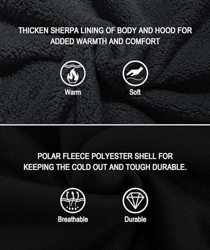 Image of SWISSWELL Men Zip Up Hoodies Sherpa Lined Jacket Heavyweight Fleece Sweatshirt Winter Warm Hooded Coat