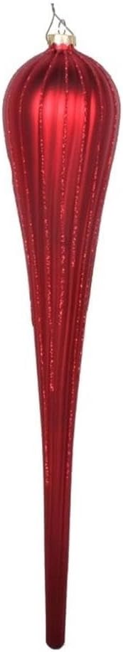 Vickerman 15.75" Matte Glitter Drop Christmas Ornaments in Red (Set of 2)
