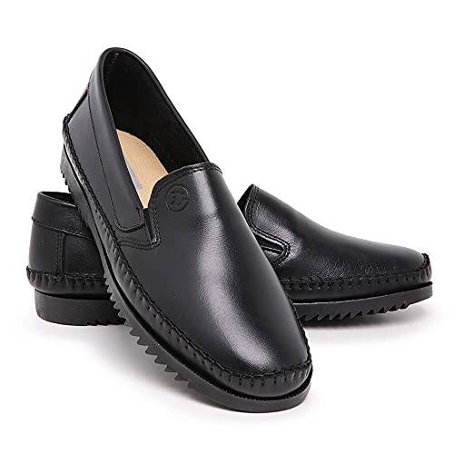 Mocassim Masculino Dockside Confort em Couro Legítimo (38, Preto)