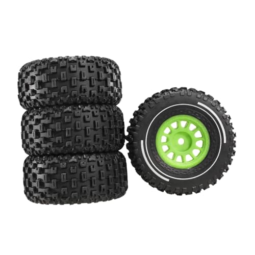 Folpus RC Auto Reifen Rad 4X Professionelle Zubehör mit 12mm Hex 65mm LKW Reifen Set, GrÜn
