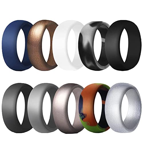 PAMTIER Men's Functional Silicone Rings Classic Collection Outdoor Active Exercise Style Size N