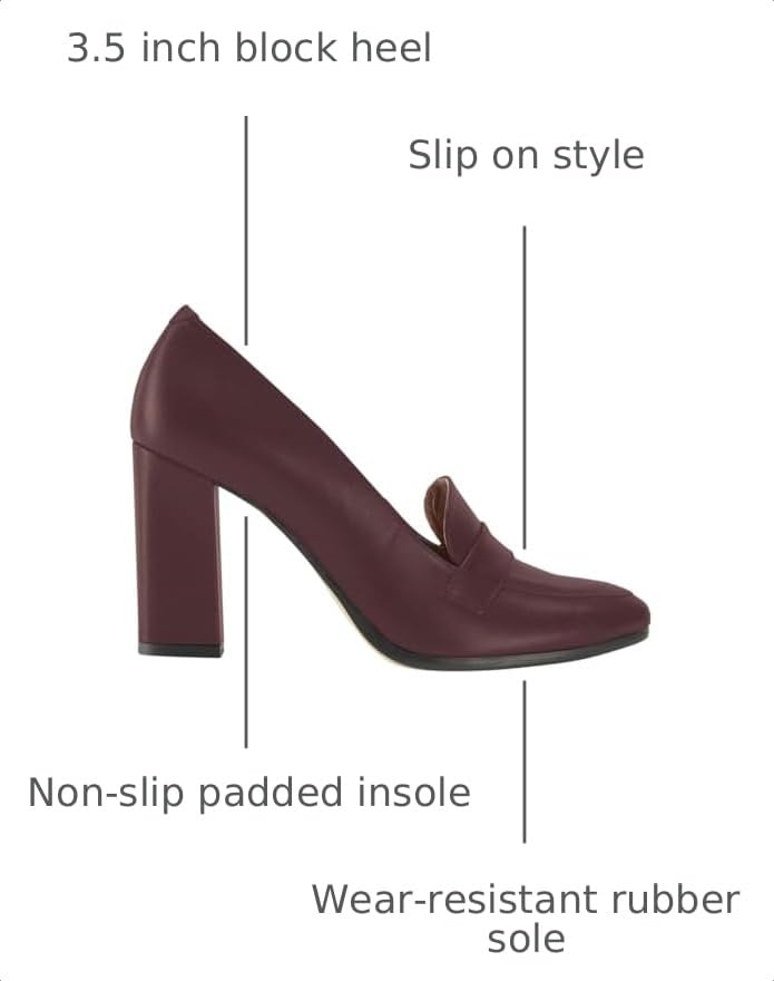 Image of MOOMMO Women Chunky Block Heel Pumps Closed Round Toe Slip On Oxford Loafers Shoes High Heels Snakeskin Work Pump Suede Loafer for Office Ladies Classic Formal Business Professional Fall 4-13 M US