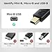 Cable Matters Mini USB to USB C Cable - 3.3ft, 480Mbps Data, 15W Charging, USBC to MiniUSB Cable for Game Controller, Camera, GPS, Dash Cam, Black