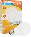 SYLVANIA Reduced Eye Strain A19 LED Light Bulb, 60W = 8W, 13 Year, Dimmable, Frosted, 2700K, Soft White - 8 Pack