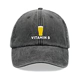 Vitamin B Beer Baseball Cap Vintage Washed Unisex Dad Hat Low Profile Adjustable IPA Ale Lager Drinker Black