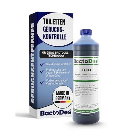 BactoDes-Toilet Geruchsentferner- und Reiniger-Zusatz für Camping-Toiletten | Biologische Sofort-Wirkung | Beseitigt schnell Urin- und Fäkalien-Geruch im WC-Fäkalientank - Aktiv - Frisch - Kraftvoll
