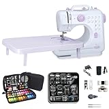 Outbit Mini Sewing Machine for Beginners, 12 Stitches Double Thread Electric Sewing Machine with 11pcs Presser Feet Set and 97pcs Sewing Kit