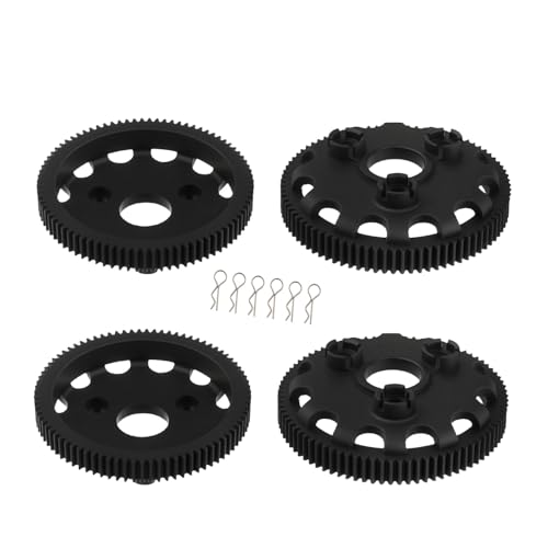 Mesimsple Plastic 4PCS 86T Spur Gear 48P & Body Clips for 1/10 Slash 2WD VXL Rustler 2WD VXL Stampede Bandit 2WD VXL XL-5 Series RC car Upgrade Parts