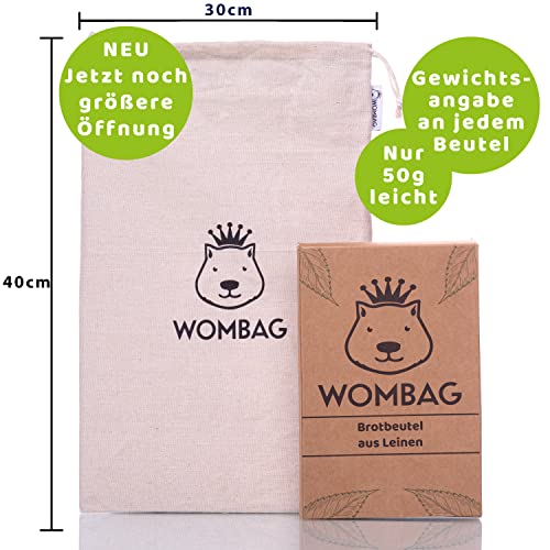Foto von WOMBAG 4 Brotbeutel Leinen Bio Brotsack zum frischhalten Brottasche Leinen Kartoffel Aufbewahrung Brotaufbewahrung Brottüten Wiederverwendbar Brotbeutel Aufbewahrung Frischhalten Leinensack Bio