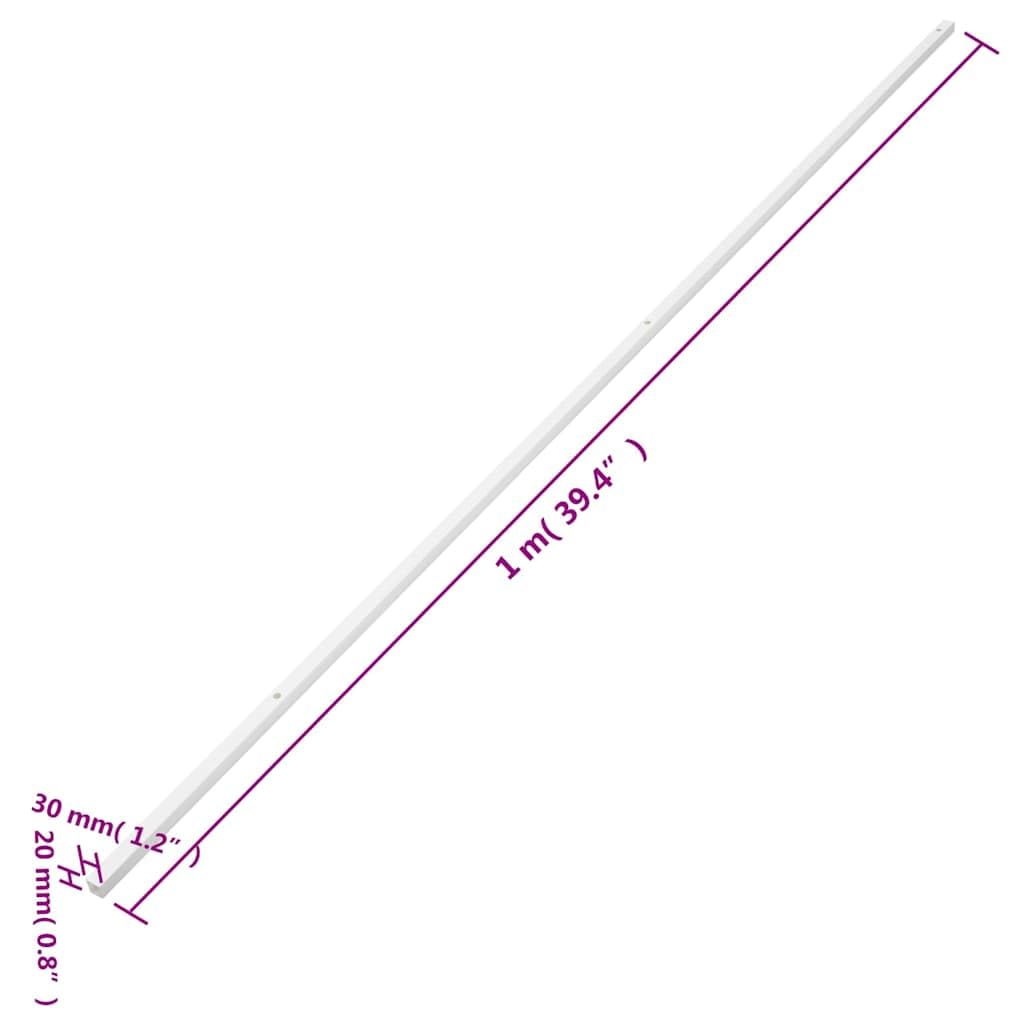 Tubos de instalación de PVC 30 x 20 mm, 10 m, 10 unidades, gestión de cables, canaleta de cables, caja de cables para oficina, pared, suelo para gestión de cables y escondite de cables