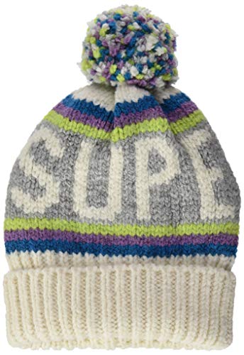 Preisvergleich Produktbild Superdry Womens NEON Beanie Hat, Winter White Stripe, Einheitsgröße