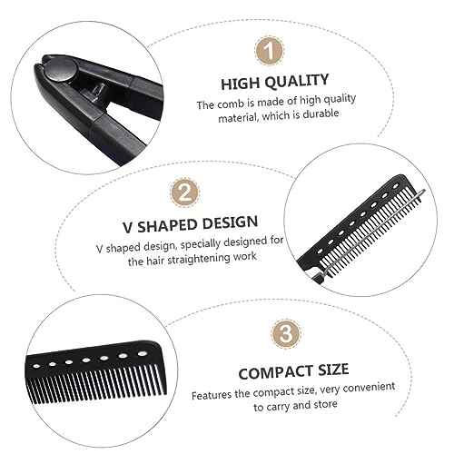 3 piezas Plancha para el cabello en forma de cepillo profesional, cepillo alisador en forma de V, peine alisador con dientes, adecuado para uso familiar, viajes y al aire libre miniatura 3
