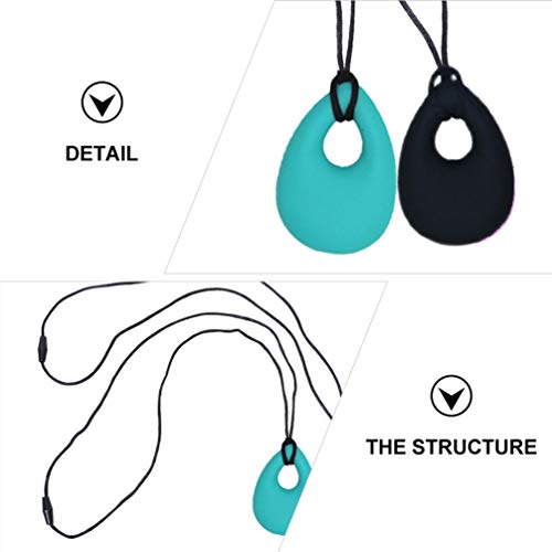 HEALLILY 2Pcs Colar de Mastigar Colar de Mordedor de Autismo para Bebôs Meninos Meninas Colar de Den